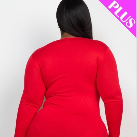 J. ELISE BOUTIQUE NEW TRENDY PLUS SIZE BLACK RUCHED LONG SLEEVE MIDI DRESS - Picture 3 of 4